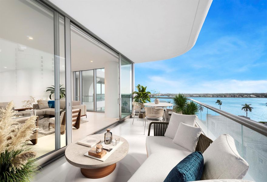 Brand new construction at La Clara, West Palm Beach's newest luxury condominium building. Enjoy both sunrise and sunset with direct views of the intracoastal and Palm Beach island to the East, and views of downtown West Palm Beach to the West. Beautifully finished with floor-to-ceiling windows, limestone flooring, Snaidero kitchen cabinets, Meile appliances, motorized shades, and smart home automation. This 3 Bed, 3.5 Bath unit boasts over 3,000 sq ft of interior living space and over 1,000 sq ft of covered balcony space. La Clara residents enjoy 5-Star amenities and services including a state-of-the-art fitness center, spa with sauna, steam and massage rooms, waterfront pool, wine tasting and storage room, private dining room with catering kitchen, a private cinema, and business center.