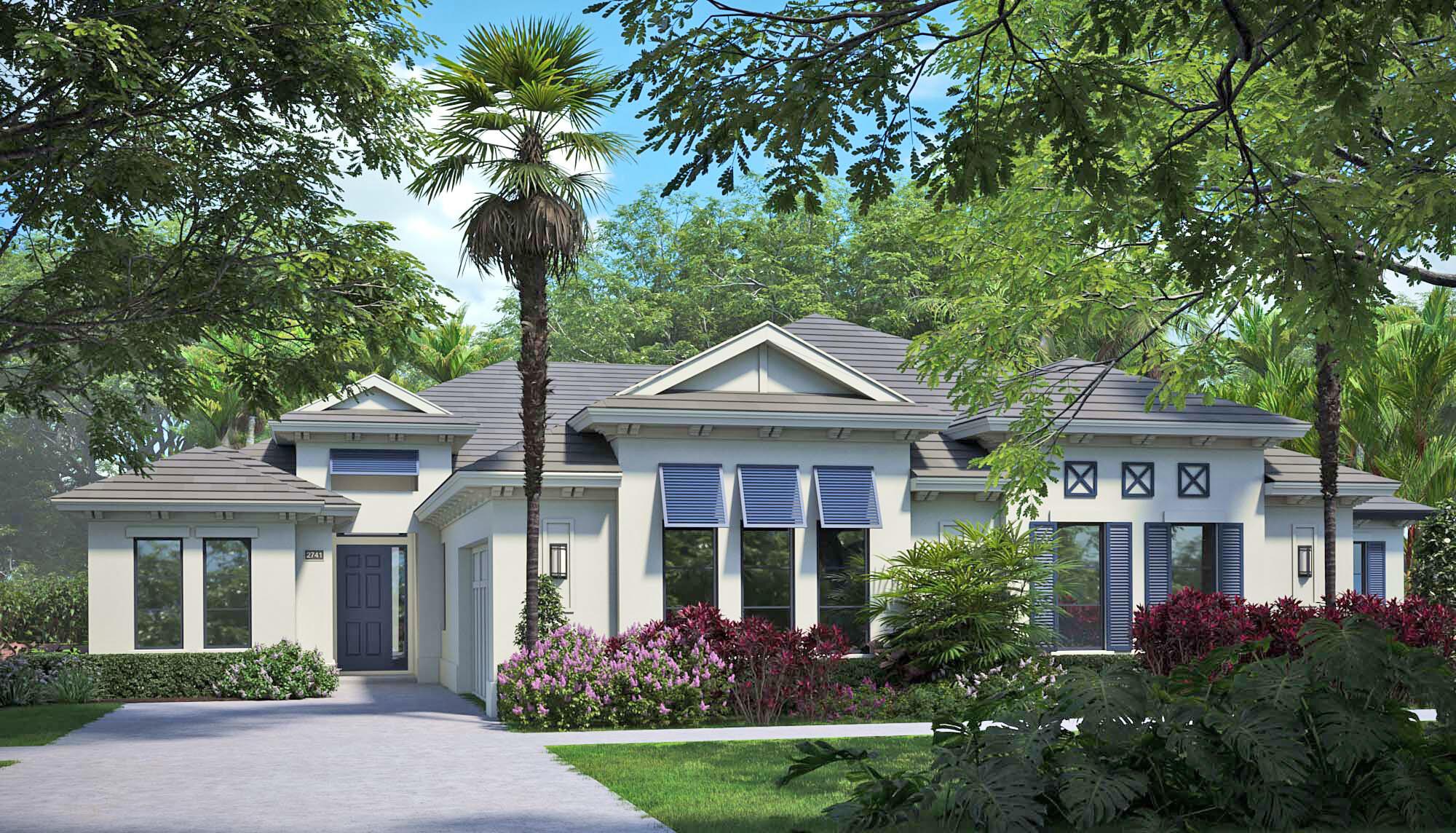 The Seabreeze Grande is currently under construction and is situated in a charming Old Florida setting at Seaglass, which is surrounded by lush landscaping, making it a picturesque place to call home. This villa-home features exceptional finishes, including 9''x 47'' porcelain wood plank tile flooring, volume ceilings, crown molding, and tongue-and-groove wood detail coffer ceilings. The reconfigured master bath boasts a free-standing tub, a glass-enclosed shower, and quartz countertops. Also included - Cafe appliances and a bar area with a beverage center. This home is designed for outdoor entertaining, featuring a pool, a travertine paver pool deck and a screen enclosure.