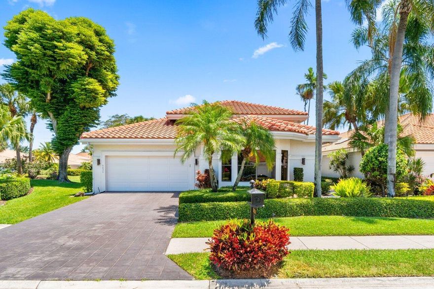 Spacious and bright perfectly describe this beautiful single-story home. Immediately entering the foyer, soaring ceilings and a neutral color pallet enhance the open concept design. A spacious living room is adorned with a wet bar perfect for gathering with friends. The ease of entertaining continues into the dining room, which is connected seamlessly with the other living spaces. The kitchen offers ample storage and a peninsula island. A convenient eat-in kitchen basks in the natural sunlight and enjoys vistas of the peaceful backyard. Outside, the patio is private and surrounded by lush tropical vegetation. The lot extends beyond providing ample space to customize your outdoor living space. The spacious primary suite is designed to provide maximum comfort and privacy for each resident with dual separate bathrooms and two separate closets adding to the grandeur of the retreat. A bonus den acts as a secondary living option or a workspace. Two additional bedrooms share a full bathroom with a powder bathroom down the hall. Located in the award-winning Polo Club country club, this home is within walking distance to the clubhouse where you will find state-of-the-art amenities at your fingertips.