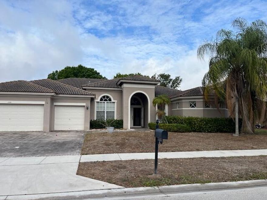 Great value add opportunity in Stonehaven Estates! This spacious 4 bedroom home offers 3,075 square feet of living area, 3 full baths, and an additional half bath. It features a desirable split floor plan and a generously sized primary suite with a large master bathroom. The layout includes a living room, family room, dedicated dining area, and a versatile office/den, along with a 3 car garage. The open concept kitchen flows into the living area and overlooks a nicely sized backyard with peaceful lake views. Stonehaven Estates is centrally located, close to schools for all grade levels, as well as a wide variety of shopping and dining options.  Some condition issues may limit eligibility for certain financing types.