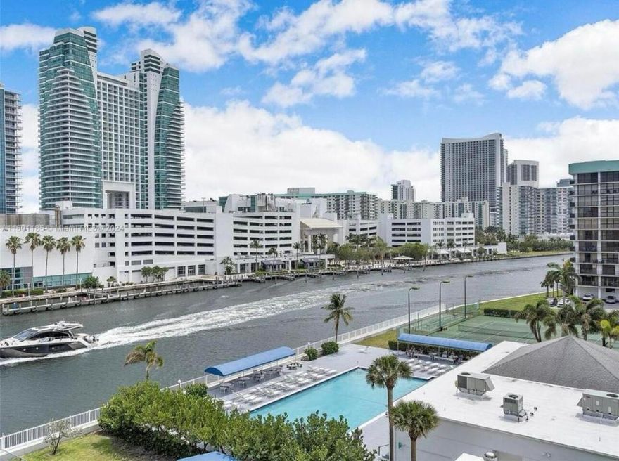 Completely renovated 2 bedroom 2 bathroom condo with water views from every bedroom & living balcony. Enjoy Resort-style amenities include a heated waterfront pool, tennis courts, fitness center, bike storage, and 24-hour security. You're just minutes drive from the beach, Hollywood Boardwalk, FLL Int airport, dining, shopping, and casinos. HOA includes: water, cable TV & Wifi,  pest control, 24/7 security, Building master insurance, pool maintenance, exterior & lawn maintenance, Interior maintenance . Additional info : 1 assigned parking space, may rent 2nd parking from association.