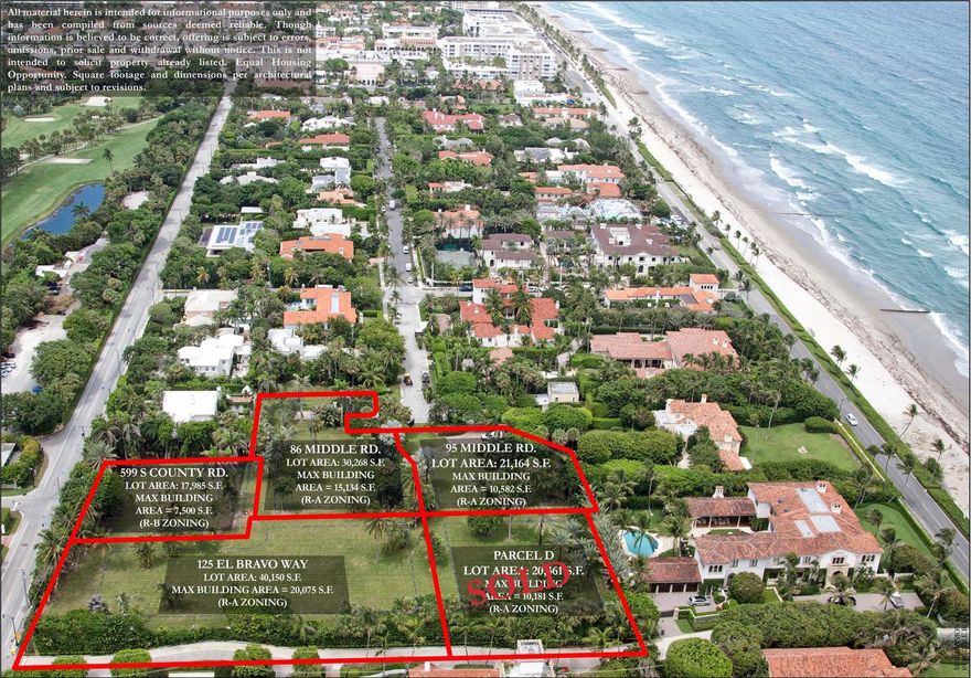 Heart of the Estate Section: Middle Road to El Bravo Way. Prime opportunity to build new on 21,164 square foot estate lot in fantastic ocean block location, just four blocks from Worth Avenue. 95 Middle Road is one of five lots recently subdivided/replatted.