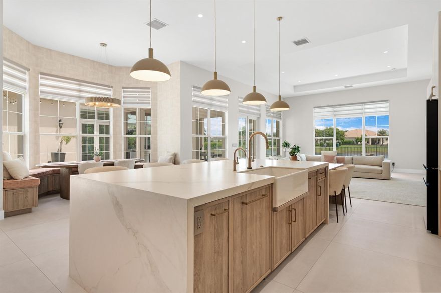 Discover an extraordinary residence in the highly sought-after Sterling Ranch community, offering effortless access to the Florida Turnpike. Spanning just under 5,000 sq. ft. of exquisitely remodeled living space, this 4-bedroom, 4.5-bathroom masterpiece blends timeless elegance with modern sophistication.The home boasts an expansive primary bedroom wing, soaring volume ceilings that flood the interiors with natural light, a formal dining and sitting room, dedicated office space, and a large laundry room, all enhanced by grand proportions and refined finishes. The open-concept living area is anchored by a gourmet chef's kitchen featuring a waterfall-edge porcelain island with generous seating, custom two-toned cabinetry, pot filler, induction stove, Cafe brand oven/microwave...