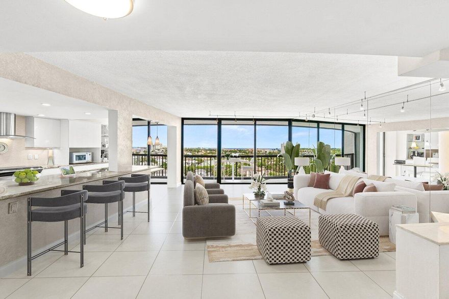 LOCATED IN THE EXCLUSIVE BOCA HIGHLAND COMMUNITY THIS STUNNING RESIDENCE IN BRAEMAR ISLE OFFERS LUXURY COASTAL LIVING AT ITS FINEST. SET WITHIN A 17-STORY TOWER, RESIDENTS ENJOY  EXCEPTIONAL AMENITIES INCLUDING A PRIVATE BEACH CLUB ON THE SAND, A RENOVATED LOBBY, A STATE OF THE ART FITNESS CENTER, TENNIS, POOLS & SOCIAL ACTIVITIES! SERVICES INCLUDE VALET PARKING, A GUARD-GATED ENTRANCE & CONCIERGE SERVICES. FROM THE MOMENT YOU STEP INSIDE YOU ARE GREETED BY TRANQUIL, PANORMIC VIEWS OF THE YACHT BASIN, CITY SKYLINE, & THE INTRACOASTAL WATERWAY. FLOOR TO CEILING IMPACT GLASS WALLS FLOOD THE SPACE WITH NATURAL LIGHT, SHOWCASING SWEEPING VISTAS OF VIBRANT WATERFRONT, LUSH TROPICAL GARDENS & SPARKLING CITY LIGHTS. SPANNING OVER 2050 SQ FT UNDER AIR, PLUS AN EXPANSIVE PRIVATE BALCONY, THIS RESIDENCE FEATURES A DESIRABLE SPLIT-BEDROOM LAYOUT WITH TWO PRIMARY SUITES. EACH SUITE OFFERS ABUNDANT WALK-IN CLOSETS, COMBINING COMFORT AND FUNCTIONALITY WITH REFINED ELEGANCE.
