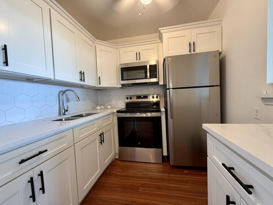 Chic, second floor, 1 Bedroom, 1.5 bath unit with Updates for rent in 55+ Century Village! This freshly painted unit is ready for you to move into! Brand new appliances, updated kitchen, updated bathroom and tastefully decorated. Furniture is brand new - this unit can be rented with or without the furniture. Century Village is a 55+ community with so much to offer...shows, movies, clubs, pools, security, and transportation service. The Clubhouse features a theater, indoor pool, card room, community/party room, billiard room, shuffleboard, tennis, pickleball, bocce, and two outdoor pools. Numerous heated outdoor pools throughout the community. Separate fitness center with gym and outdoor heated pool & resistance pool. Two guarded gates and 24-hour roving security patrol.