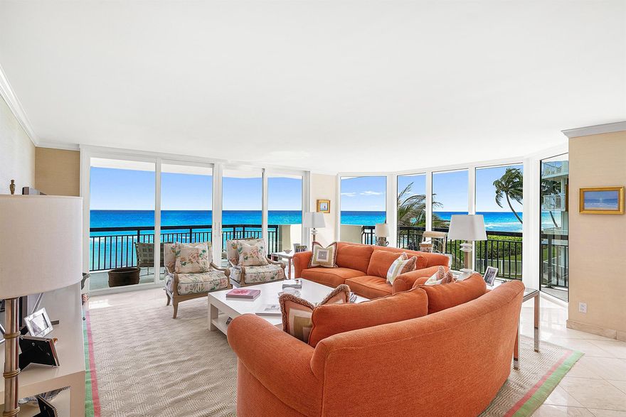 Here's a incredible opportunity to purchase this 3BR/3BA direct oceanfront Southeast Corner unit. Inside this spacious floor plan you will find new hurricane impact doors and windows, marble floors, an update kitchen and fabulous 2,695 square foot floor plan. Carlton Place is situated on 400' of prime oceanfront property & offers the finest services & amenities including 24/7 gatehouse, doormen, 2 car garage parking, a magnificent fitness center, card room, social room, tennis/pickle-ball, a new resort style pool, hot-tub and summer kitchen and private beach pavilion.