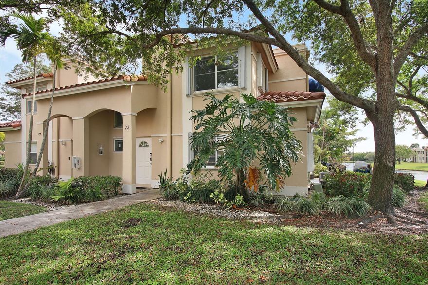 Welcome to your serene retreat in Visions of Bonaventure, Weston, Florida. INVESTOR FREINLY - RENT THIS TOWNHOUSE RIGHT AWAY!!! This exquisite townhouse boasts 3 bedrooms, 2.5 bathrooms, and panoramic water views, creating a tranquil ambiance. Designed with practicality and style, the home features impact windows, ring doorbell paired with security cameras on entrance and patio ensuring safety and peace of mind. Enjoy the convenience of A-rated schools nearby, ideal for families seeking quality education. Embrace the vibrant lifestyle with full access to Bonaventure Town Center amenities. TWO ASSIGNED PARKING SPOTS.