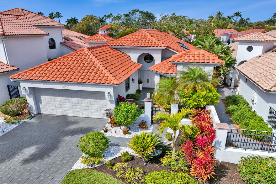 Discover South Florida luxury living at this stunning single-story home located in the prestigious Fairway Landing of Broken Sound. This residence features a new roof, soaring vaulted ceilings, impact windows, and modern renovations that create a bright, contemporary ambiance. Enjoy your private tropical outdoor oasis with a sparkling pool, hot tub and an extended patio for outdoor dining and entertaining! Inside is a gourmet kitchen, an elegantly appointed primary suite & an enclosed lanai for a home office. Additional upgrades include landscaping, electrical, home security system, pool heater & more! Broken Sound's resort style amenities offer 24-hour manned security, 2 championship golf courses, tennis, pickleball, fitness center, spa, aquatic pools, 5 restaurants & year-round events!