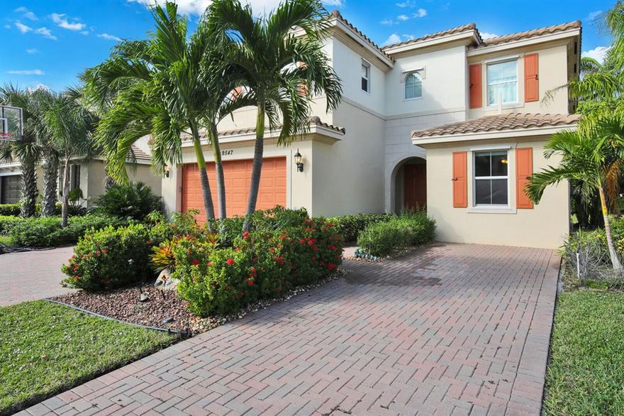 Beautiful Capri floor plan with 4 true bedrooms, 3.5 bathrooms, plus a sitting room in master suite and a media room downstairs... Beautiful wood-look flooring throughout the upstairs, tile downstairs. Upgrades include crown molding, quality light fixtures, screened patio, granite counter tops and back splash, double driveway and a spacious backyard.... Olympia is a highly sought after address with resort style amenities including a grand clubhouse with indoor basketball, fitness center, meeting rooms and a great room with a catering kitchen. Outdoor amenities include 3 lighted tennis courts, pickleball courts, volleyball court, splash pad, state of the art playground and a resort style pool with poolside cabanas.  The location is ideal and only minutes to A-rated Wellington schools - more restaurants, the Wellington Tennis Center, world class equestrian venues, Whole Foods, Trader Joe's, Fresh Market and more... The Atlantic Ocean and the island of Palm Beach are approximately 12 miles due East... Hurry!  This home is priced to sell and will go in a NEW YORK MINUTE...