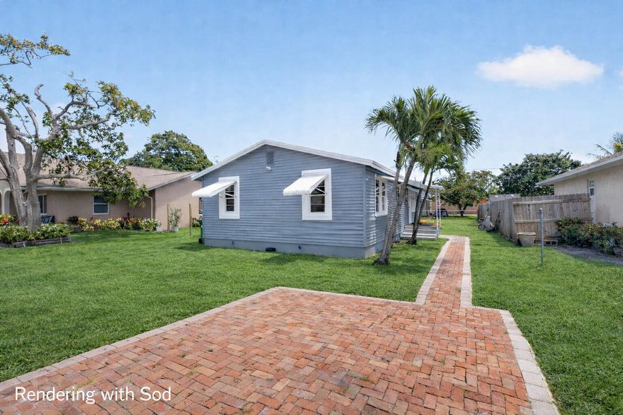 Charming East Delray Beach rental just minutes from the ocean and the shops, dining, and nightlife of Atlantic Avenue. The bright and clean main house has 3 bedrooms and 1.5 updated bathrooms. The kitchen opens to the dining area and the living room flows seamlessly for everyday living.  The detached air-conditioned rear structure has 1 additional bedroom with full bathroom which offers versatility as a studio, office or flex room. Washer/Dryer, A/C, new appliances, fresh paint, and sod and landscaping to be planted in 2 weeks.