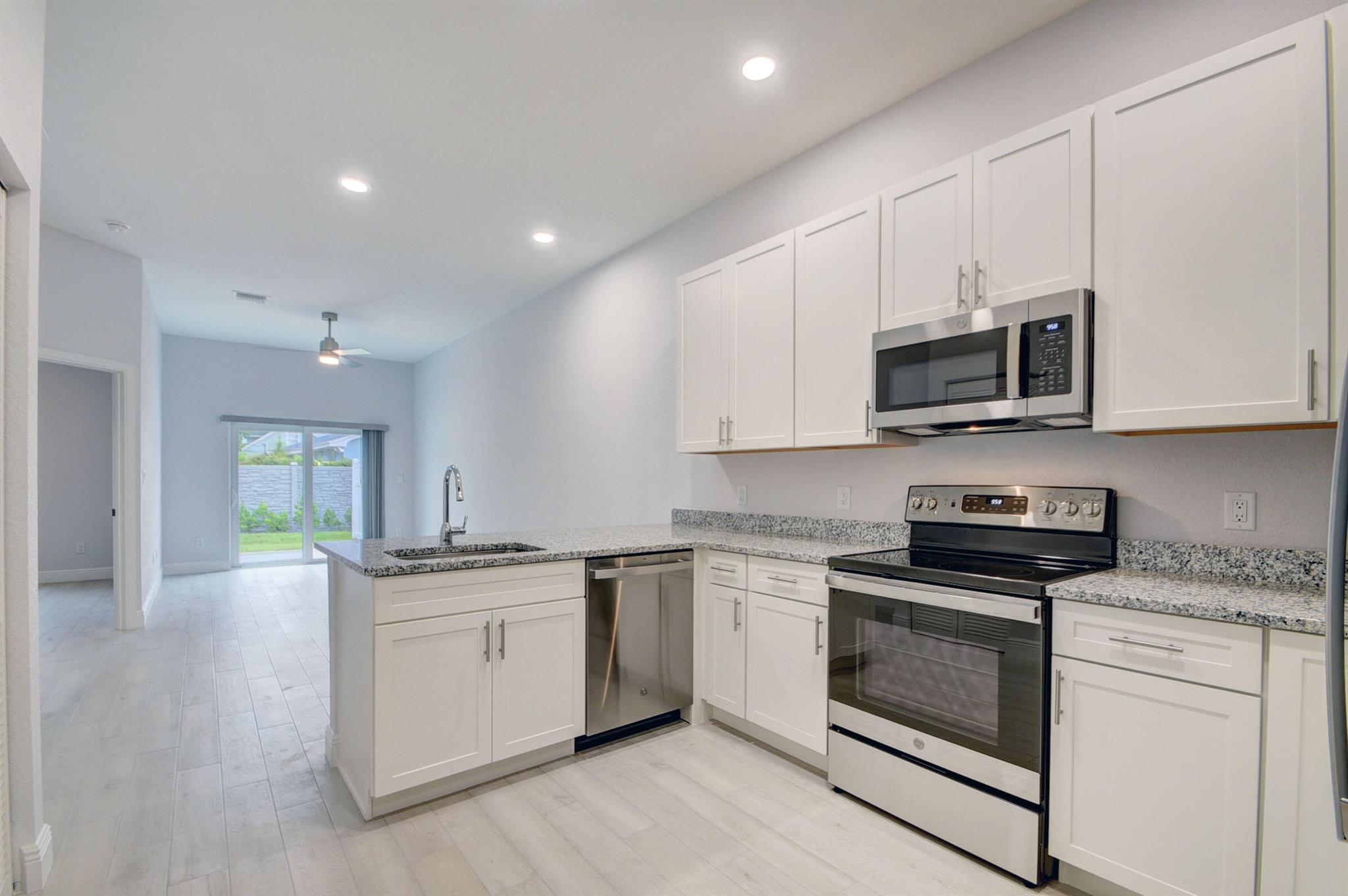 BRAND NEW! NEVER LIVED IN! NEWLY BUILT PROPERTY! 2 BEDROOM/2 BATHROOM UNIT. GRANITE COUNTER TOPS, UNDERMOUNT SINKS, STAINLESS STEEL APPLIANCES, WASHER/DRYER IN UNIT! CENTRAL AC, CEILING FANS, IMPACT WINDOWS & DOORS, 2 CAR DRIVEWAY. PRIVATE REAR PATIO AREA, LUSH LANDSCAPING. GREAT LOCATION-EAST OF I-95 OFF LANTANA RD. CLOSE TO PUBLIX & NEW SHOPPING PLAZA (WAWA, ALDI'S, CHIK FIL A). NO SMOKING. DOGS & CATS CONSIDERED. FIRST & DOUBLE SECURITY DEPOSIT REQUIRED. 2 VEHICLE MAX. NOTE: photos are of identical unit C.