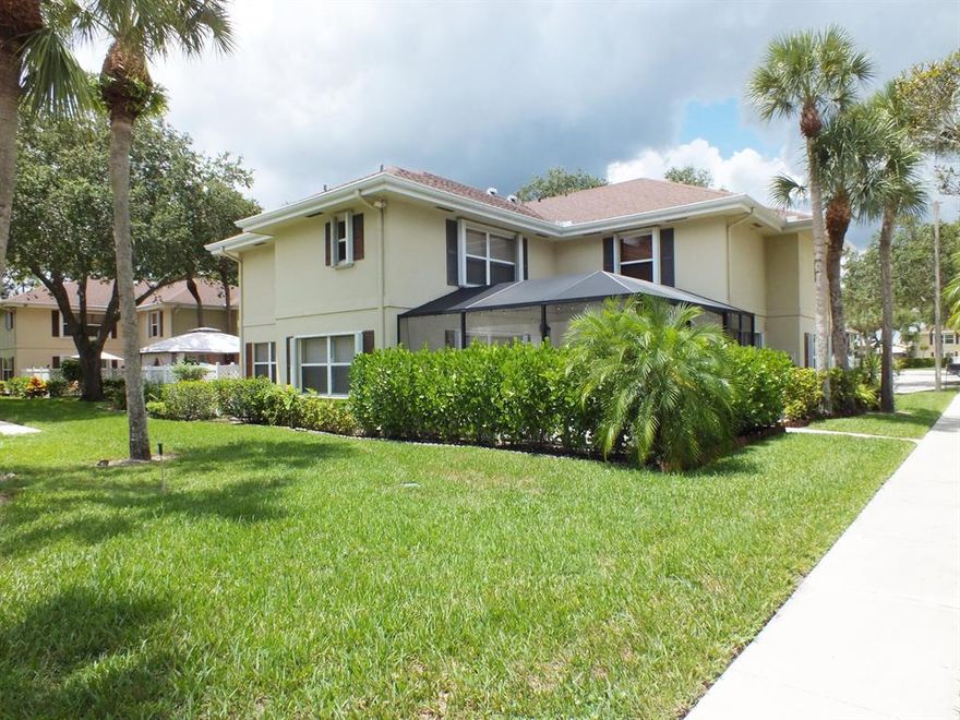 Move in ready 2-bedroom 2-bath townhome in the heart of Royal Palm Beach.  Brand New Kitchen with Quartz Countertop.  Bathrooms partially updated.  Updated Flooring, Ground Floor has 1/2 Bath with Laundry and plenty of storage under the stairs.  2 master bedrooms upstairs each with an ensuite bathroom.  Walk in closet in Master Bedroom.  Fully fenced screened in patio for outside entertainment.  Accordion Shutters, A/C 2017, W/H 2020, Washer 2018, Dryer 2017, Dishwasher 2015 & Fridge 2022.  HOA says NO DOGS w/o Support or ESA Documentation. Cats Ok!   2 assigned Parking Spots per unit. HOA includes Internet and Exterior & Roof maintenance.  NOTE* All Room Sizes and Measurements are estimated and should be verified.