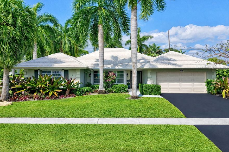 Do not miss this beautiful 3/2 home with a two car garage in the most sought after Camino Gardens community in East Boca Raton.  Situated on a spacious corner lot, this property offers both privacy and an open, airy feel.  From the moment you enter you will feel like you are in a tropical paradise.  The open floor plan provides the perfect setting for seamless indoor-outdoor living.  Step outside to a sprawling patio featuring a heated salt water pool, surrounded by lush landscaping, perfect for relaxing or entertaining,  Ideally located within 2 miles of premier dining, shopping and entertainment at Mizner Park and Royal Palm Plaza,  just minutes from the beach and easy access to I-95.  Desirable school district: Addison Mizner, Boca Middle School and Boca High School.