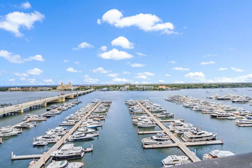 Spectacular views of the Intracoastal and Ocean from this high floor corner 3 bedroom residence.