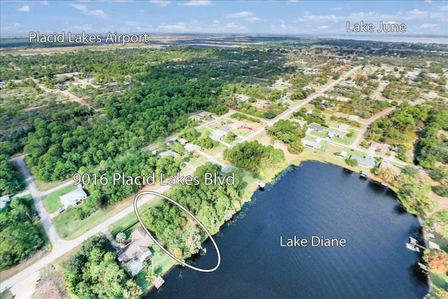 Exceptional opportunity to own a ¼-acre lakefront lot in the established Placid Lakes community on Lake Diane. Located on a paved road, this homesite features a peaceful setting surrounded by Florida's natural beauty. Just minutes from Lake June & Lake Placid, enjoy easy access to some of the area's best boating, fishing, and outdoor recreation. Conveniently located near local shops, dining, and golf courses, while still offering a quiet, country feel. Residents of Placid Lakes enjoy access to a private park, playground, and boat ramp. No HOA and no time requirement to build, making this an ideal opportunity whether you're ready to build now or invest in a growing area of Highlands County.