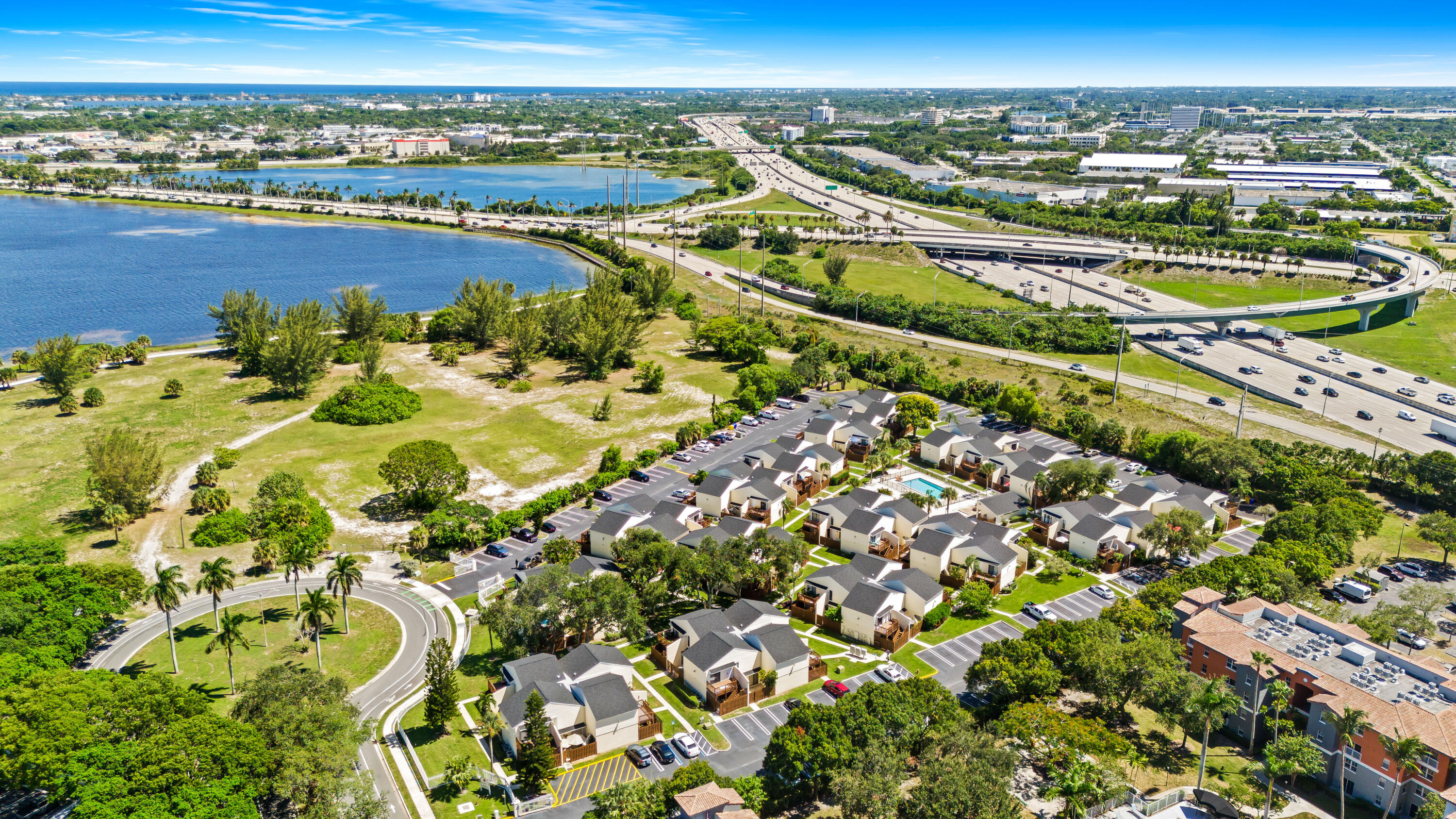 First Floor one bedroom unit with fenced private patio area. Unit is freshly painted , has a washer and dryer in unit , gated community with pool , walking paths and assigned parking spot. Conveniently located near Rosemary Square, Palm Beach Outlets, Schools, restaurant , shops and transportation.
