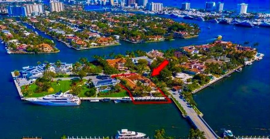 HARBORAGE ISLAND! The address says it all ... 1 Harborage Isle. The most exclusive address in South Florida. One of the last opportunities on exclusive HARBORAGE ISLAND to build the home of you dreams or remodel the current structure. 24 hour armed guard at the gate, with only 16 homes on this Prestigious address.Dock your 100feet yacht behind your house on the newly built dock, with quick ocean access.