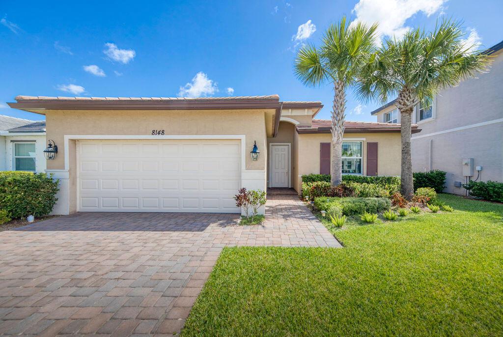 Welcome home to this chic, newly built and stylish Copper Creek stunner. Ideally located, you will adore this family friendly community that boasts easy access to K-8 schools as well as a gorgeous clubhouse with tons of space for activities. A bright an open concept entertainment space welcomes you inside and makes the perfect place to host friends and family. Just beyond the dining area, find a covered lanai overlooking the lake to peacefully enjoy your morning coffee or glass of wine.