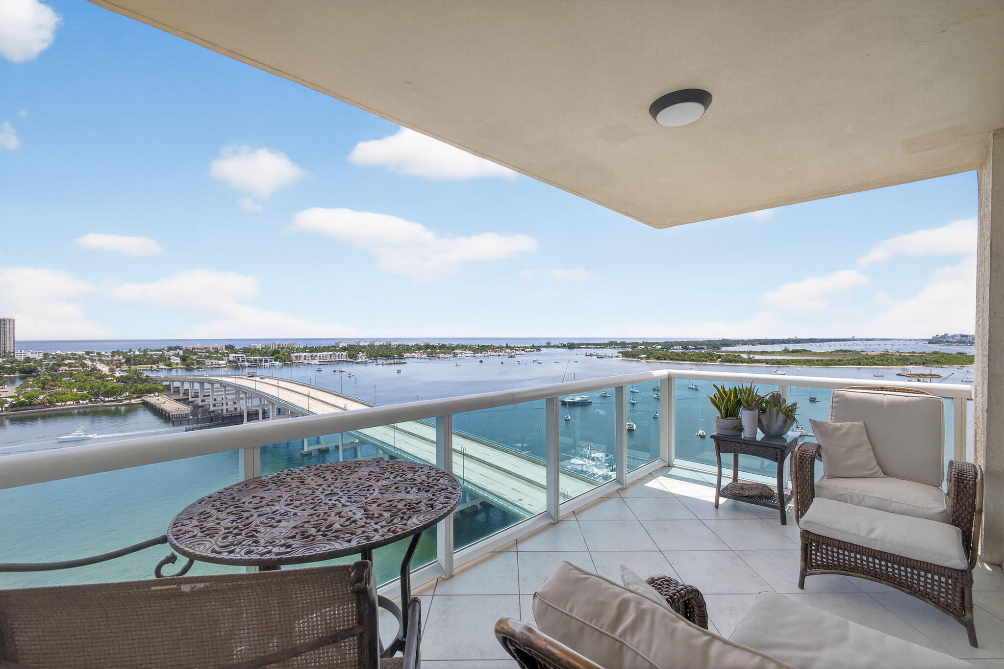 Breathtaking views on the corner unit 17th floor direct east facing Intracoastal condo. This 3 bed 3 bath condo has fantastic natural light and fabulous view of Peanut Island, Palm Beaches, and the Inlet. Coastal Decor bring that Florida relaxed vibes with water views from every room.Newly renovated rooftop pool deck with BBQ area and Jacuzzi Hot tub for you to enjoy this upcoming season! New PickleBall , Bocce and Tennis Courts- Large Gym, Sauna and Steam room. Manned gated community with valet service and a Marina adjacent to the property. Minutes to the Beach, Airport, Restaurants and Shops!