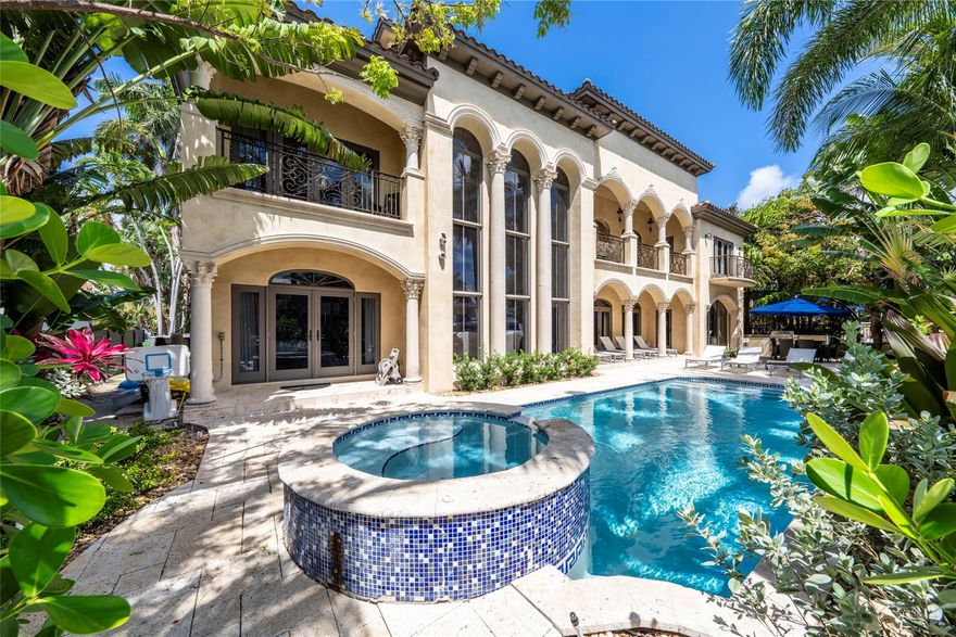 Luxurious resort-style waterfront mansion in the Las Olas Isles. This private residence features a total of 7 bedrooms including Office, all En-suites with great water views. Living room with full bar and fireplace. Family room, with pool table, Formal dining, Gourmet kitchen equipped with Viking appliances, Spacious master with private living room, his & her Walk-in closets, Large Master Bath has shower, spa and 2 water closets. Master bedroom balcony with fireplace overlooks the water. Elevator, Generator, Large patio w/heated pool & spa, summer kitchen. Electric gate. 100 ft. deep water dock w/quick ocean access. A true boater's dream, walking distance to Restaurants, Galleries, houses of worship and the golden Fort Lauderdale beaches. available for short & long terms.