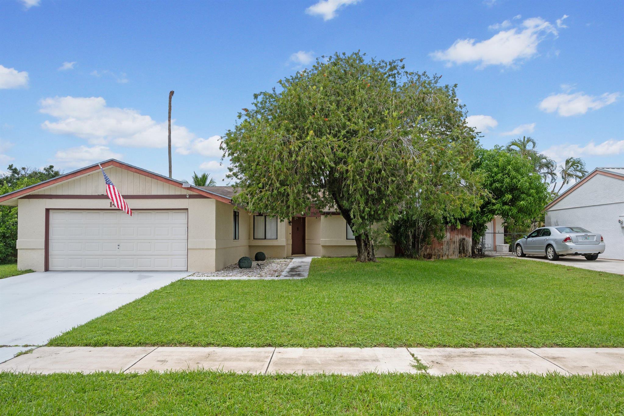 Located in Counterpoint Estates, this home is a short walk to the community park. Private backyard features a heated pool, six-person Infinity Spa, fire pit area, and ample space for entertaining. Open floor plan inside with granite countertops, garage with automatic opener, and an additional room for a fourth bedroom or home office. Upgrades include remote-control ceiling fans, Ecobee smart thermostat, and security system with cameras. Sprinkler system, shutters, and negotiable furniture included. Lawn equipment and EV Tesla charger included. Conveniently close to Palm Beach International Airport and area beaches.