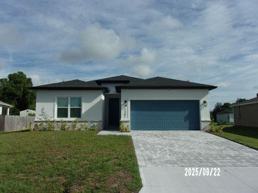 This move-in-ready, brand-new construction in Palm Bay is now available. This modern 4-bedroom, 3-bathroom home features a 2-car garage and over 1,900 square feet of living space.The open floor plan includes spacious bedrooms, granite countertops, and Samsung stainless steel appliances, making it perfect for both large gatherings and everyday comfort. The property also offers a covered lanai and a large backyard with ample room for a pool.PICTURES COMING SOONThe seller is highly MOTIVATED and ready to close. Don't miss this opportunity to own a home with plenty of space both inside and out.