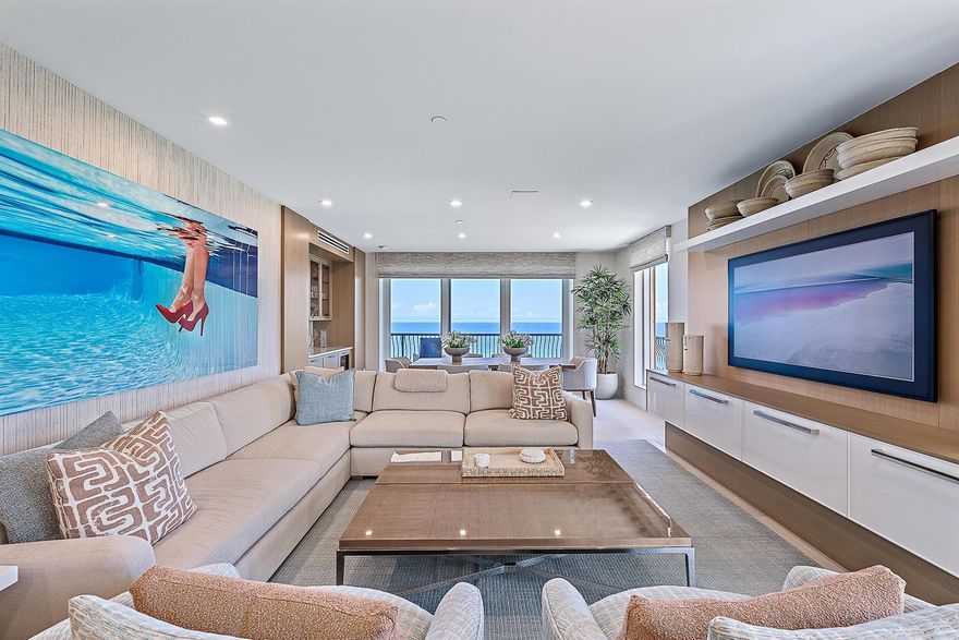 Your Beachfront Oasis Awaits! Completely remodeled & fully furnished residence with direct Oceanfront, Intracoastal and City Views this 3-bedroom condo is the perfect setting with over-sized terraces for watching morning sunrises and spectacular sunsets! Via Delfino offers privacy with residences that are designed east to west with gorgeous turquoise water views from every room! Located in a boutique-like building with only 33 residences, and 2 residences per floor. Residence is being sold with two covered garage parking spaces, and a private pool-side cabana with its own A/C and full bathroom.  Some key features include custom cabinetry, quartz countertops in the kitchen and baths, top-of-the-line appliances including Miele & Trane air conditioners, wide-plank 10.5-inch flooring
