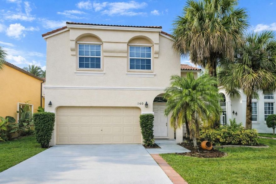 Welcome to this beautiful two-story lakefront home located in the desirable gated Towngate community. Offering four bedrooms, two and a half baths, and a two-car garage, this residence features tranquil water views from multiple rooms and a spacious layout designed for comfortable living. The expansive backyard overlooks the lake, perfect for entertaining or unwinding in a peaceful setting. Enjoy a low HOA $195 with outstanding amenities including two pools, tennis courts, basketball courts, fitness center, bocce ball, plus cable TV and internet included! Conveniently located near top-rated schools, shopping, and dining, this home combines lifestyle and perfect location.