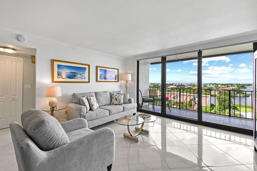 Experience the best of Coastal living from this magnificent corner condo with wrap around balcony that captures panoramic Intracoastal waterway views as well as side Ocean views. This place is in immaculate condition. the owners stay there only a couple of months a year. it offers spacious split bedroom layout and features white tile flooring that reflects light throughout the space, creating a bright and airy atmosphere. It comes with one covered parking space and storage unit. Residents can enjoy a large pool adjacent to the Ocean, fitness center, sauna, barbeque area, social room, full time staff, manned security at the front desk.