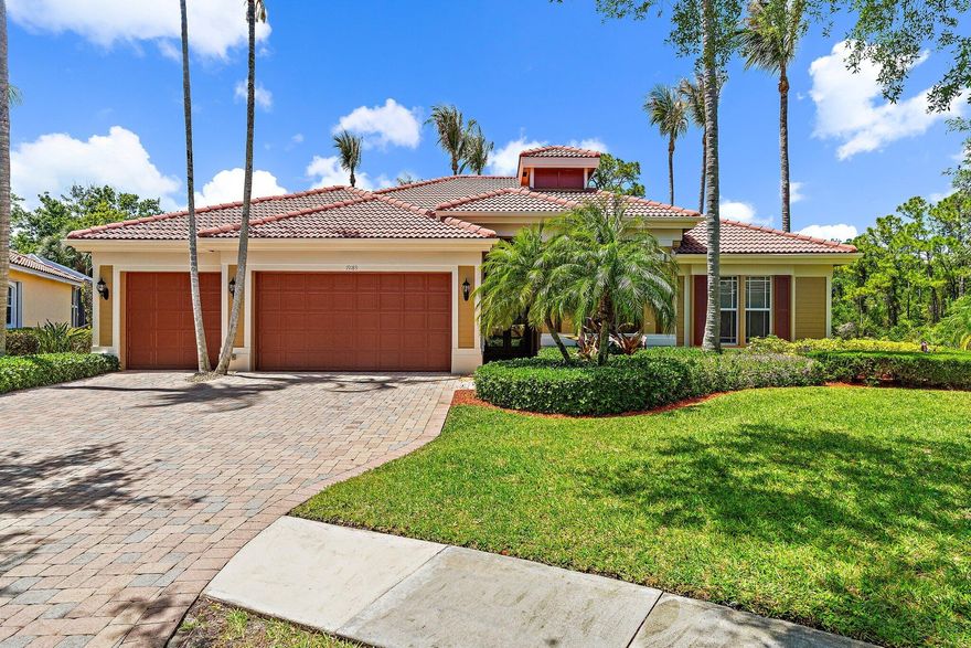 Unique lot in gated community of Cypress Cove. Enjoy total privacy, peaceful lake views, and the beauty of nature in the heart of coastal Jupiter. This one-level home offers over 3,000 sq feet of living space with 4 bedrooms, 3 bathrooms and a dedicated office. Extremely efficient, split floor plan features a large primary suite, separate VIP guest suite and two comfortable guest bedrooms. High ceilings, an open kitchen, multiple living areas and loads of light and windows make this home feel large and inviting. The focal point of this property is the screened-in patio, pool, and spa with a preserve backdrop. Enjoy lake views from your heated saltwater pool. Added features include a summer kitchen, custom garage storage, tray ceilings, attic storage, and a 3-car garage. A-rated schools.  This home has been freshly painted on the exterior. Extremely well-maintained property ready for its new owners to make memories. Residents of Cypress Cove have access to private amenities including scenic walking trails, tennis courts, a park and playground.