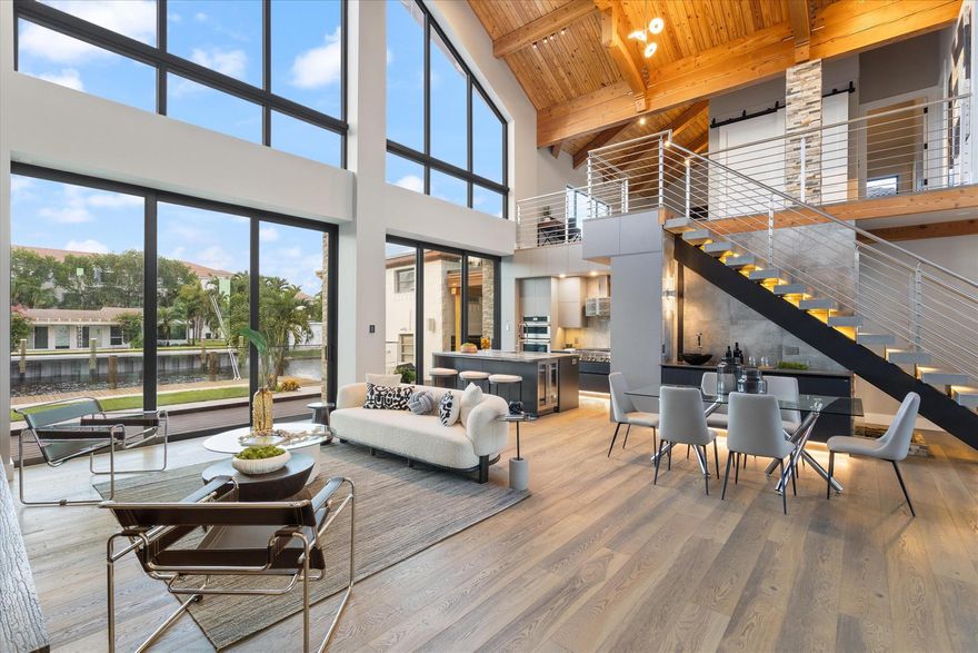 Do you need a home for your boat?  Look no further......This stunning 100ft waterfront property has incredible features and attention to detail. This newer constructed home with dock offers a resort lifestyle. From the open plan living area with impressive cathedral vaulted ceilings to the high tech automation and thoughtful design, this home has it all. This property is in close proximity to the intracoastal & has ocean access .  With a luxury pool & spa, and the added bonus of a guest house, making this is a very attractive property. The family friendly neighborhood is located just 5 mins from downtown Delray Beach and all its amenities.Under air , 2943 sq ft main house & 484 sq ft guest house (2nd floor).