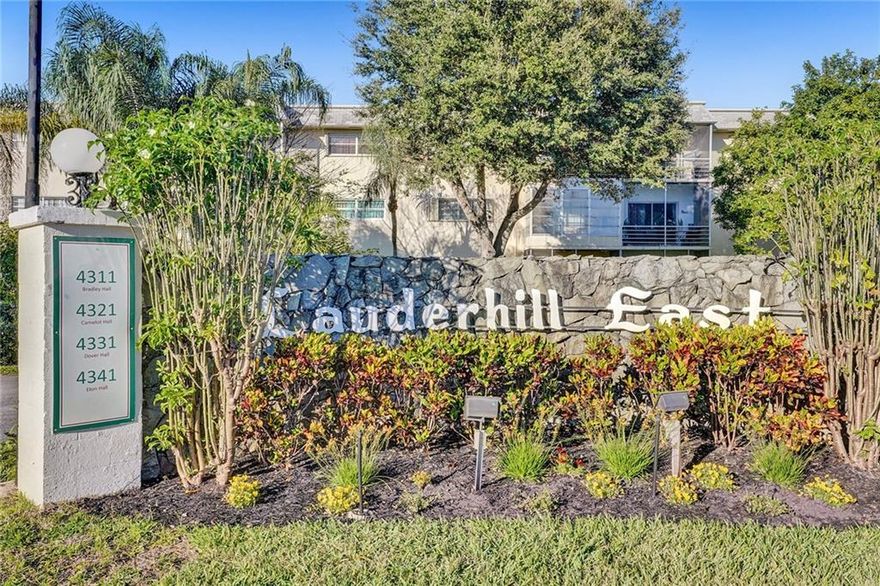 REALLY NICE AND WELL MAINTAIN CONDO IN LAUDERHILL EAST.  1 BEDROOM 1 BATHROOM IN VERY GOOD CONDITION.  CERAMIC FLOOR THROUGHOUT.  YOU CAN SIT ON YOUR SCREENED BALCONY AND ENJOY THIS BEAUTIFUL FLORIDA WEATHER.  THE COMPLEX HAS A LOT OF AMENITIES, 2 CLUBHOUSES, 2 POOLS, AND MUCH MORE.  ASSOCIATION SAYS 55+ COMMUNITY.