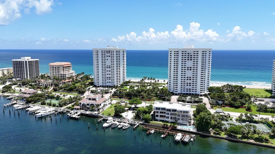 Experience breathtaking views from this unique 10th-floor residence, showcasing panoramic vistas of Lake Boca, the city skyline, and spectacular sunsets. Located directly on the sand, this thoughtfully remodeled 2-bedroom, 2-bath home combines style and comfort in every detail. Enjoy an exceptional array of amenities, including 24-hour security, an oceanfront heated pool, hot tub, tennis courts/pickleball and a state-of-the-art fitness center. Ideally situated just moments from fine dining, boutique shopping, and the vibrant lifestyle of Mizner Park and Royal Palm Plaza. This oceanfront residence offers the perfect balance of luxury and convenience. The building is undergoing hallway renovations