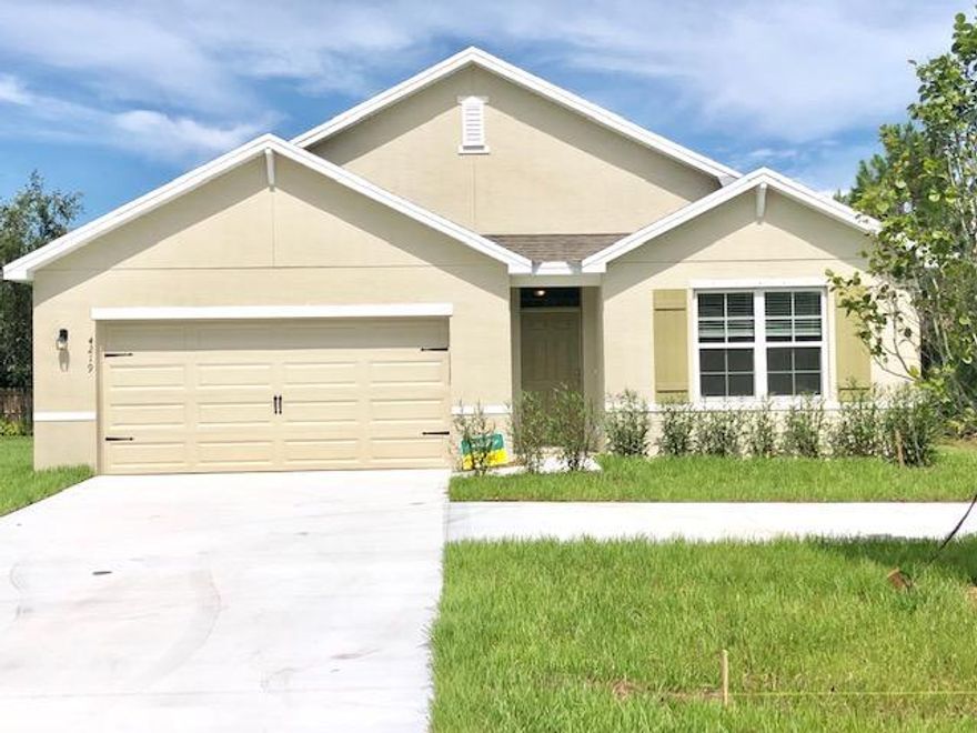 Brand New 4 bedroom home.  Tile throughout, Beautiful wood kitchen Cabinets, Island in kitchen for entertaining.  Stainless Steel appliances and washer/Dryer included! All Brand New!!  Lawn care is included in the rent also.  Move right in to this smart home equipt with Alexa and a camera doorbell that hooks right up to your phone! Move in for July 1st.
