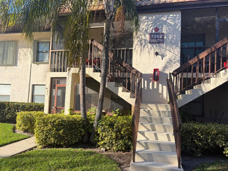 A LOVELY NO AGE AND NO RENTAL RESTRICTION CONDO WITH A TROPICAL VIEW OF THE POOL & GARDEN AREA. A PRIME LOCATION TO ENJOY THE GOOD LIFE, BE IT VACATION OR FULL TIME USE. THIS HOME HAS BEEN WELL-MAINTAINED,  WITH NEW APPLIANCES , JUST A SHORT WALK TO THE POOL AND CLUBHOUSE,  LUCERNE IS CONVENIENT TO THE TURNPIKE FOR TRAVELING, JUST MINUTES FROM GROCERIES, DRUG STORES & SHOPPING PLUS ONLY A SHORT DRIVE TO THE WELLINGTON GREEN MALL COMPLEX. MAINTENANCE FEE INCLUDES ALL AMENITIES, SEWER/WATER & BASIC CABLE, INSURANCE PLUS ALL THE EXTERIOR. NEW ROOFS & MANSARDS   NEW REFRIGETOR AND DISHWASHER WILL BE INSTALLED