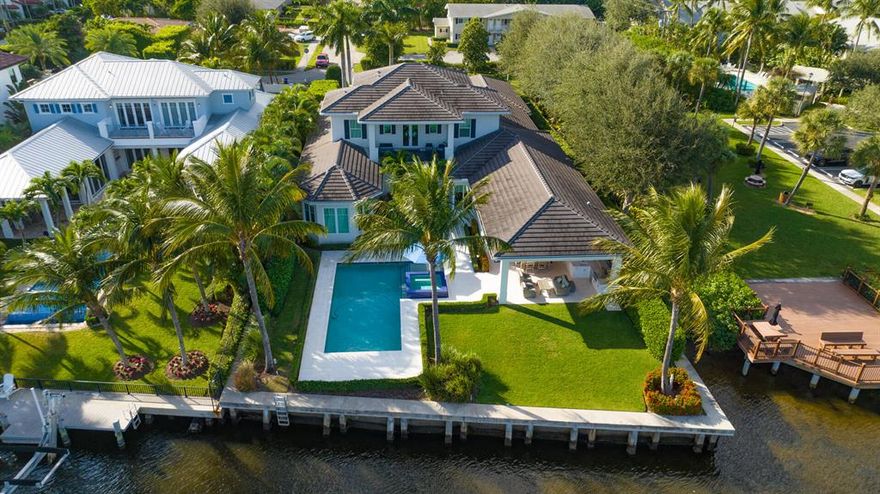Stately owner/builder custom estate, close to the ocean and Downtown Delray Beach, directly  overlooks the Intracoastal and Gulf Stream Golf Course.  1785 Palm Trail, Delray Beach, Florida: The desirable Palm Trail neighborhood is perfectly located, just minutes  from Delray Beach's award-winning sand-carpeted beaches, as well as vibrant Atlantic Avenue's boutique shopping dining and nightlife. It is barely 20+/- minutes from Boca Raton's private executive airport, and an easy 15+/- minute commute to Palm Beach International Airport.