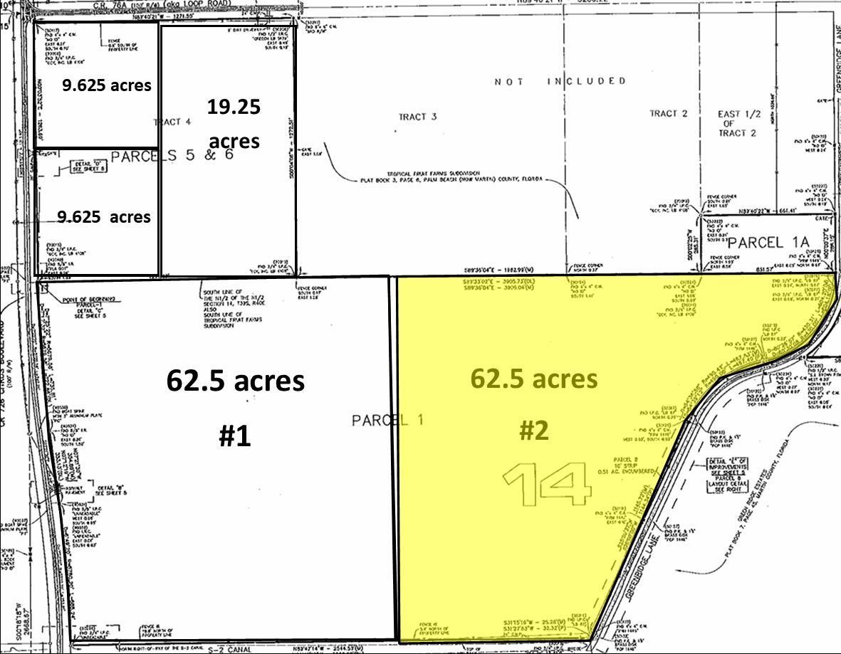 One of Two 62.5 acre parcels available only 2 miles from the I-95 interchange. Zoning is Ag Ranchette which allows for 1 unit per 5 acres.
