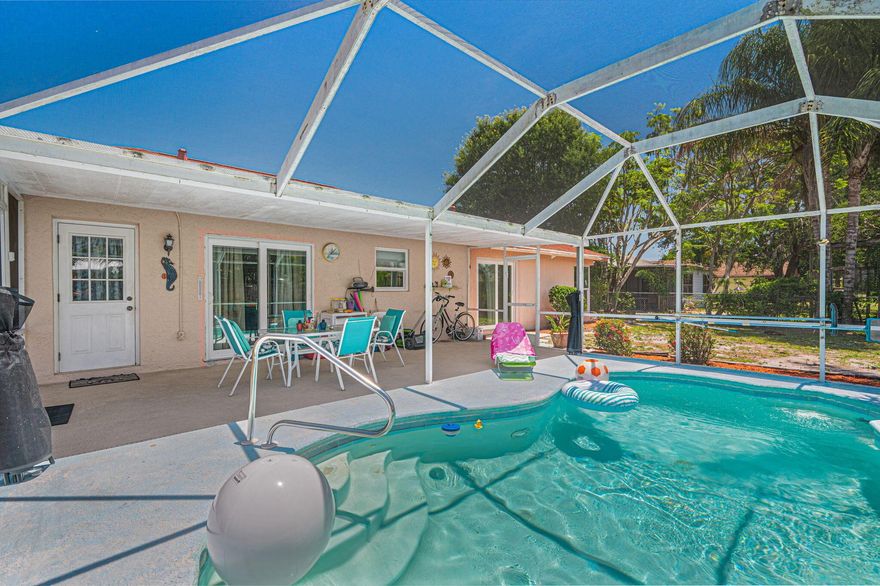 3 bedroom, 2 bath home with pool and private yard. This home has been updated with new AC in 2020 and new Impact Windows and doors in 2022. Open floor plan with Large dining room, living room and eat in kitchen. Sliding doors to pool w/ cabana Bath. 2 car garage.