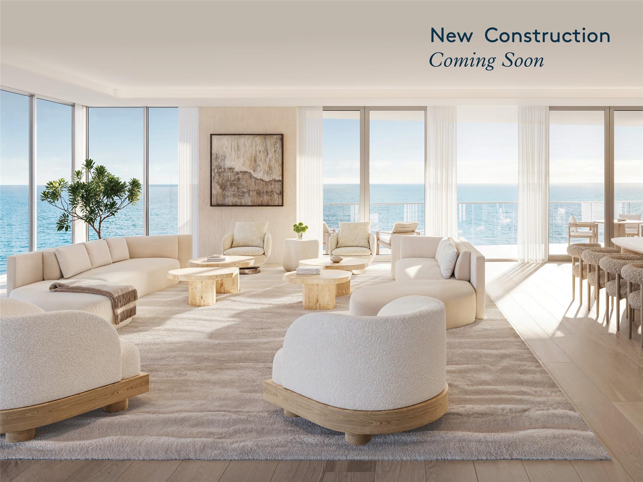 1 HOMES JUPITER ISLAND NEW CONSTRUCTION: DEVELOPER INVENTORY OCEANFRONT, furniture-ready residence w direct ocean & Intracoastal views. Flow-thru floorplan featuring custom cabinetry, stone countertops, & Miele appliances. Expansive living area w linear cove lighting. Oceanfront sunrise terrace w summer kitchen + sunset terrace w Intracoastal views. Spacious walk-in closets. 1 Homes Jupiter Island is composed of 26 luxurious oceanfront residences for a private lifestyle. Featuring indoor/outdoor spaces dedicated solely to private dining, health, wellness & entertainment. Resort-style beachfront swimming pool w private cabanas, outdoor grills, social room, & a wellness facility: salon, locker rooms, saunas, & massage rooms. Developed by Starwood Capital Group and Fontainebleau Development.