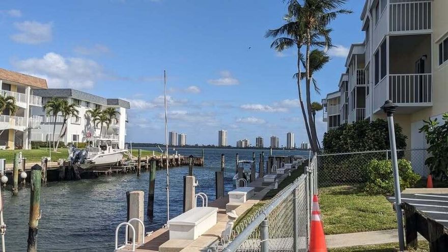 1 bedroom, 1 bath unit on the water.  Lake Colony, in quint North Palm Beach. Park your boat steps away from your unit...when dock space is available for just $2. per foot! Direct intercostal access. 55 plus community.  NEW stove and refrigerator,  Accordion shutters.  $1600 per month annually.  Come see this charming unit and see for yourself.