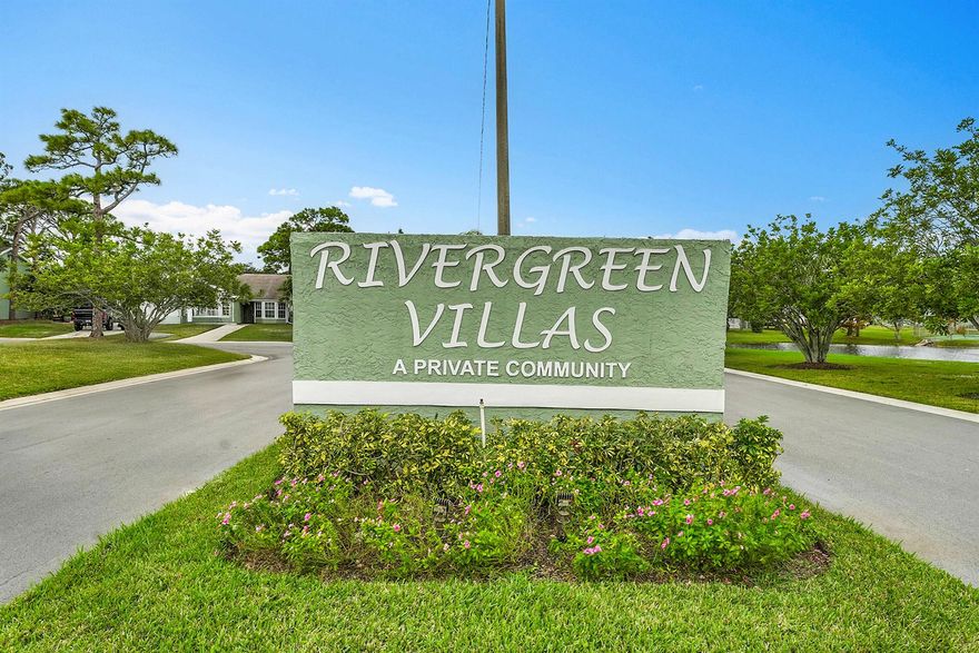 2 bedroom, 2 bath, 1 car garage in Rivergreen Villas. New roof 2025, living area, and bedroom two are all tile.  Ready for your personal touch. Low monthly HOA includes: Community pool, tennis court, basic cable, and lawn care. Close to Lyngate Park, HCA hospital and medical facilities, shopping, MidFL center, US1, Turnpike.