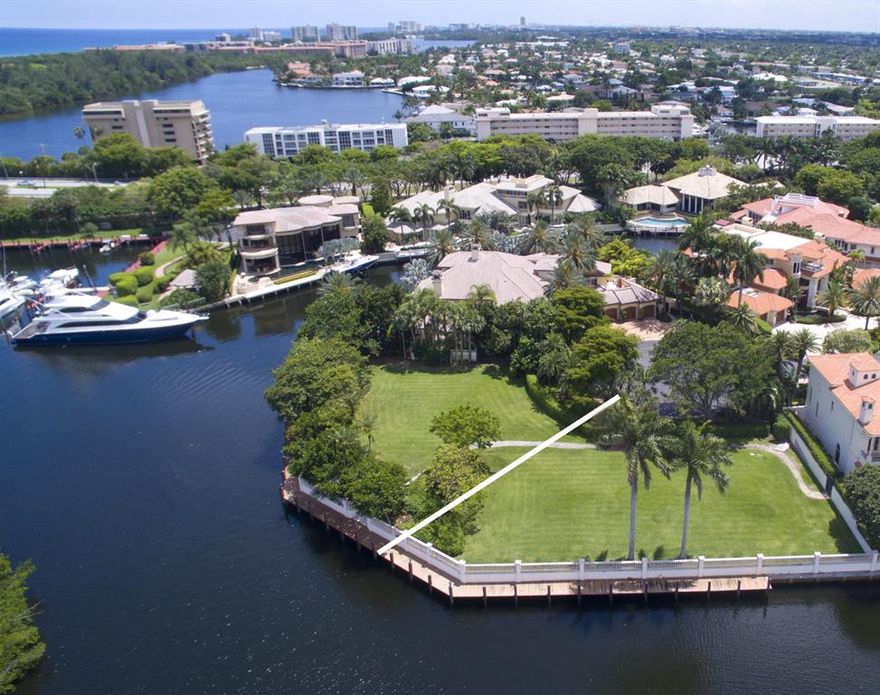 One of Boca Raton's finest point properties, this  estate site sprawls across 175± ft. of deepwater shoreline with multi-yacht dockage and protected panoramic water vistas to the wildlife preserve. A once-in-a-lifetime opportunity to create the ultimate dream estate. A custom masterpiece can be created by luxury builder Addison Construction.

NOTE: Re-plat of Lots 72 and 73 must be approved by The Sanctuary HOA and City Of Boca Raton.  Buyer to independently verify with surveyor new lot sizes and waterfrontage.  Taxes are based on existing unity of title. DISCLAIMER: The written and verbal information provided including but not limited to prices, measurements, square footages, lot sizes, calculations and statistics have been obtained and conveyed from third parties such as the applicable Multiple Listing Service, public records as well as other sources. All information including that produced by the Sellers or Listing Company are subject to errors, omissions or changes without notice and should be independently verified by any prospect for the purchase of a Property.  The Sellers and Listing Company expressly disclaim any warranty or representation regarding all information.  Prospective purchasers' use of this or any written and verbal information is acknowledgement of this disclaimer and that Prospects shall perform their own due diligence.  Prospective purchasers shall not rely on any written or verbal information provided when entering a contract for sale and purchase.  Some affiliations may not be applicable to certain geographic areas. If your property is currently listed with another agent, please do not consider this a solicitation for the listing. In the event a Buyer defaults, no commission will be paid to either Broker on the Deposits retained by the Seller.  "No Commissions Paid until Title Passes."  Copyright 2019 Listing Company. All Rights Reserved.