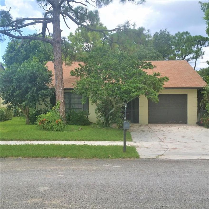 Welcome to the Crosswinds. Houses rarely come up in this high demand Crosswinds 11 community. Beautifully maintained neighborhood. House backs up to open space.. Perfectly located in Delray Beach. Minutes to I-95, shopping, the beautiful beach, and the hottest strip, Atlantic Avenue.  This house has  2 bedrooms, 2 bathrooms, and a 1 car garage. House is the expanded model with the extra enclosed family room. Vaulted ceiling.  Nice backyard. House does need much TLC. Priced right. Perfect opportunity to own and remodel this house to your taste. Clubhouse has a pool, tennis courts, spa, library, community room, exercise room, game room, and more.