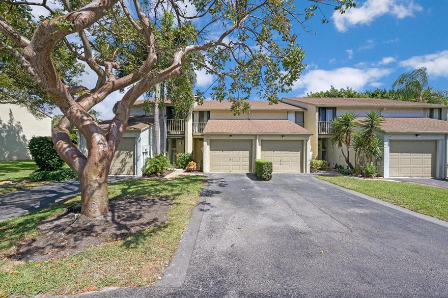 Remodeled 2/2.5 townhouse with an attached 1 car garage located in east Boca Raton's Boca Pinar. Two master bedrooms on 2nd floor, one with a loft being used as a 3rd bedroom. This bright townhouse has large vaulted and wood beamed ceilings. Updates include wood plank porcelain tile on first floor, laminate on 2nd floor & loft. New kitchen, white shaker cabinets, quartz counters, tile backsplash SS appliances. updated bathrooms - new tile, white shaker vanities, quartz counters. new lighting & fans throughout screen enclosed private porch overlooking pool area, porch has plank tile matching the interior. 2018 complete set of according shutters for every window installed. Great community pool with hot tub. Great school zone! Walk / short bike ride to Spanish River Beach. Close to everything