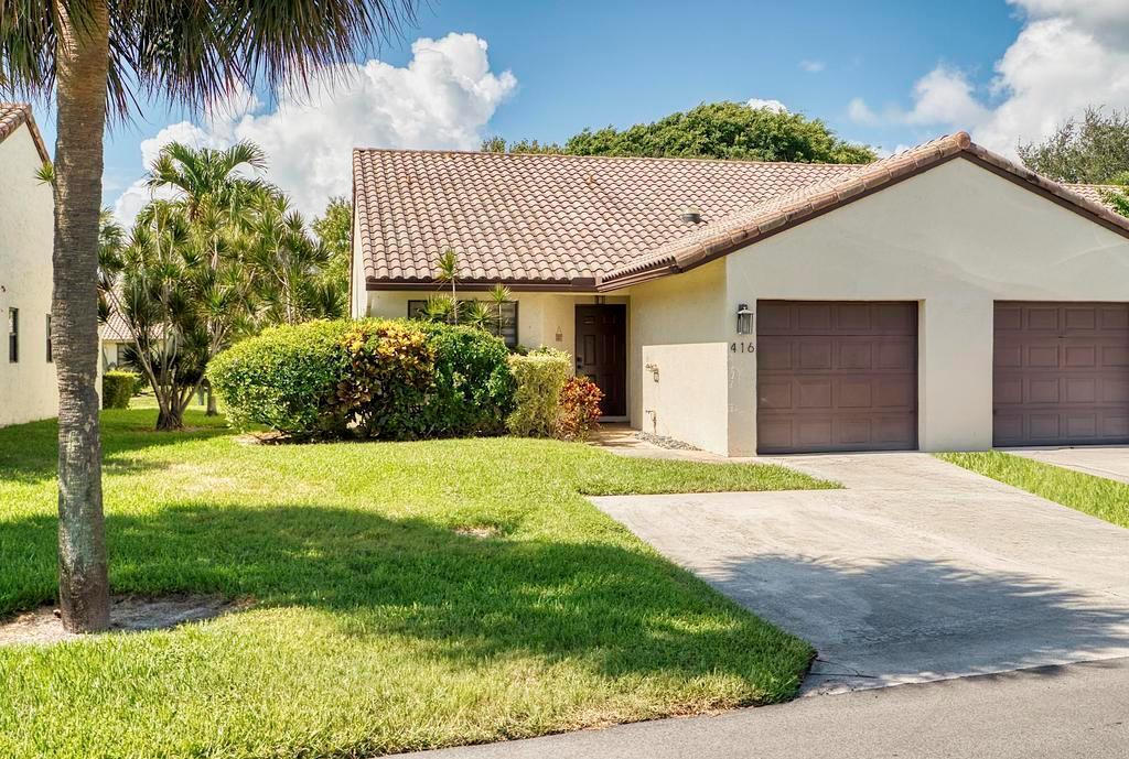 Superb East Boca location. Spacious 2 bedroom 2 bath villa with soaring ceilings, open floor plan and screened-in patio. Modern kitchen and baths with walk-in closet and in unit washer & dryer. Garage converted into an extra room perfect for an office or third bedroom. The Windwood community is surrounded by nature with two community pools, tennis courts, walking trails and more. Centrally located in East Boca, close to parks, top rated schools, I-95, FAU, Boca Regional Hospital and is only 1.5 miles to the beach.