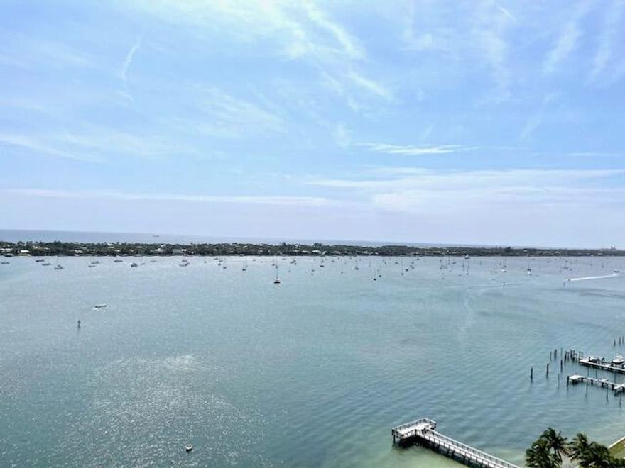 SPECTACULAR & SPACIOUS FULLY FURNISHED, TURNKEY, 2 BEDROOM, 2 BATHROOM WITH DIRECT EAST BREATHTAKING VIEWS OF THE INTRACOASTAL & OCEAN FROM ALL WINDOWS & LARGE BALCONY. 2 MASTER SUITES. MOOR YOUR BOAT IN FRONT OF BUILDING. WATER, INTERNET & CABLE INCLUDED IN RENT. SPLIT BEDROOM FLOOR PLAN. TILE THROUGHOUT.  WASHER/DRYER IN UNIT. PRIVATE BEACH, RESORT STYLE AMENITIES, STATE OF THE ART FITNESS CENTER. SALT WATER/HEATED POOL. DAY DOCK & FISHING PIER. TIKI HUT AND GRILL AREA. CLOSE TO DOWNTOWN SHOPS & RESTAURANTS, CLEMATIS, AIRPORT & PALM BEACH ISLAND. WILL NOT LAST!!