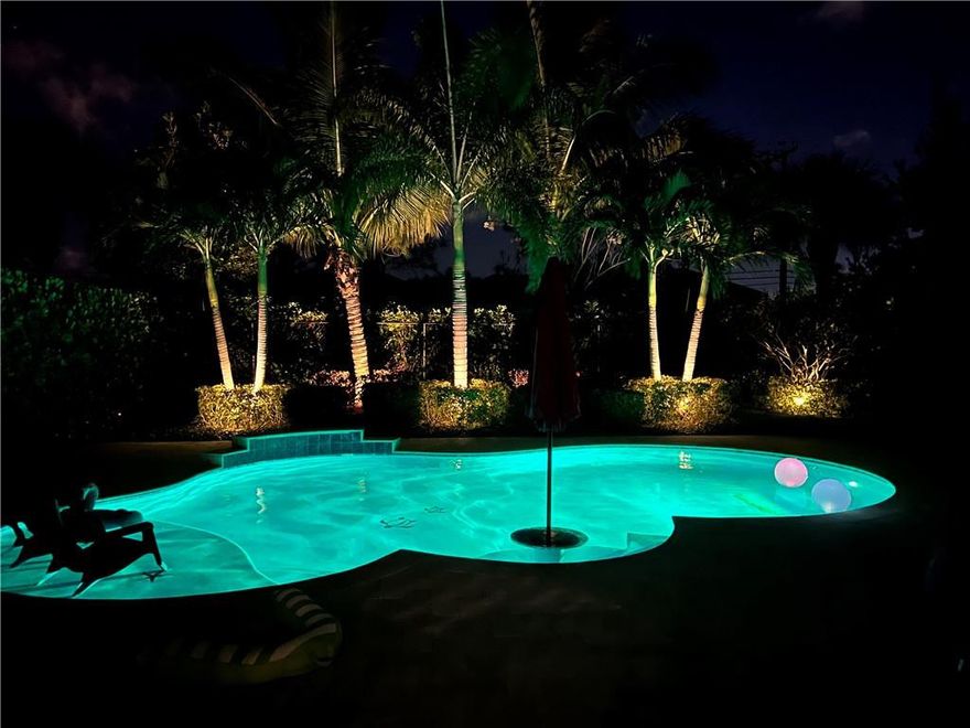 WELCOME HOME! YOUR NEW HOME FEATURES A FULLY FENCED, TROPICAL BACKYARD WITH YOUR OWN SALT WATER FREEFORM POOL, LUSH LANDSCAPING & EXTERIOR LIGHTING AND PRIVACY HEDGE. BUILT IN 2014, YOUR NEW HOME FEATURES PAVER DRIVEWAY, 2 CAR GARAGE & BARREL TILE ROOF. IMPACT WINDOWS & DOORS & PANELS FOR THE GLASS BLOCK WINDOWS. INTERIOR BOASTS SPLIT FLOOR PLAN WITH TILE IN THE MAIN LIVING AREAS & NEUTRAL CARPET IN THE BEDROOMS. THIS WELL-MAINTAINED HOME HAS 3 BEDROOMS, 2 BATHS, ISLAND KITCHEN WITH LARGE PANTRY IS OPEN TO FAMILY ROOM & CASUAL DINING AREA.  AS YOU ENTER YOUR NEW HOME, THERE IS FLEX ROOM CAN BE A DEN, OFFICE, FORMAL DINING RM OR WITH MINOR CONSTRUCTION A 4TH BEDROOM.  COMMUNITY IS PET FRIENDLY WITH 5 POO STATIONS, A COMMUNITY POOL, 2 PARKS WITH GAZEBO, ELECTRONIC GATE, TOT LOT & SIDEWALK.
