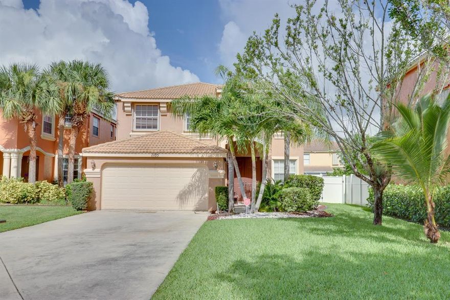 This upgraded 4 bedroom, 2 and 1/2 bathroom, 2 car garage home is the perfect home for you and your family. You'll feel safe situated on a quiet cul-de-sac in a gated community. When you walk in through your double doors you'll see modern diagonal laid tile, crown molding and upgraded 4 inch LED lighting throughout main living areas. In the kitchen you have granite countertops, stainless steel appliances, and a huge breakfast bar and breakfast nook area, great for entertaining. Modern laminate on the entire upstairs area,  NO CARPET! Huge master suite with his and hers walk in closets, recently remodeled shower, and matching granite to the kitchen on the his and hers vanities. Within the last year this home was painted 1 light neutral color throughout entire home and bedrooms. Step outside to your screened in covered patio, fully fenced backyard and 3+ car driveway.  ACCORDION SHUTTERS on all upstairs windows, down stairs has panels. HOA includes upgraded cable in 4 rooms and 1 TB high speed internet! 
Madison green offers the country club lifestyle with NO MANDATORY MEMBERSHIP FEES!  You'll have access to a resort style clubhouse with a restaurant, gold course and Olympic size pool, kids splash park, tot lot, tennis, basketball fitness center and rent able community area