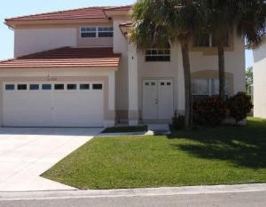 Lakefront true four bedroom in much desired Boca Chase - Hidden Lake section. Bright and spacious floor plan. Open white kitchen with brand new stainless appliances. Generous family room plus formal living and dining room. All bedrooms up. Spacious master suite with lake views. Private waterfront lot. 2CG. Must have good credit and references. Boca Chase offers community pool and a short drive to shopping, restaurants, schools and much more.