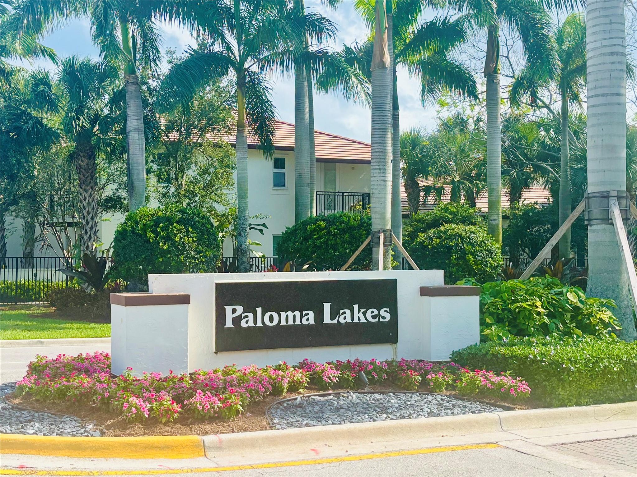 Beautiful corner townhouse in the desirable gated community of Paloma Lakes. Offers 3 bedrooms & 2.5 baths. Built in 2013. Adjusted area 1,861 sf, total sqfts 2,484. In neutral tones, spacious open floor plan. Kitchen features granite countertops, stone backsplash, stainless steel appliances, a bar-top island that opens to a bright living/dining area with a stone accent wall. Upstairs, all bedrooms have volume ceilings, ceiling fans, private balconies, conveniently utility room with washer and dryer. The spacious master bedroom includes his-and-her walk-in closets and a bathroom with double sinks, soaking tub, and separate shower. Additionally, tinted windows.2 Car garage, steps from the Promenade’s shopping easy access to major highways, good schools. Pets allowed (non-aggressive breeds)